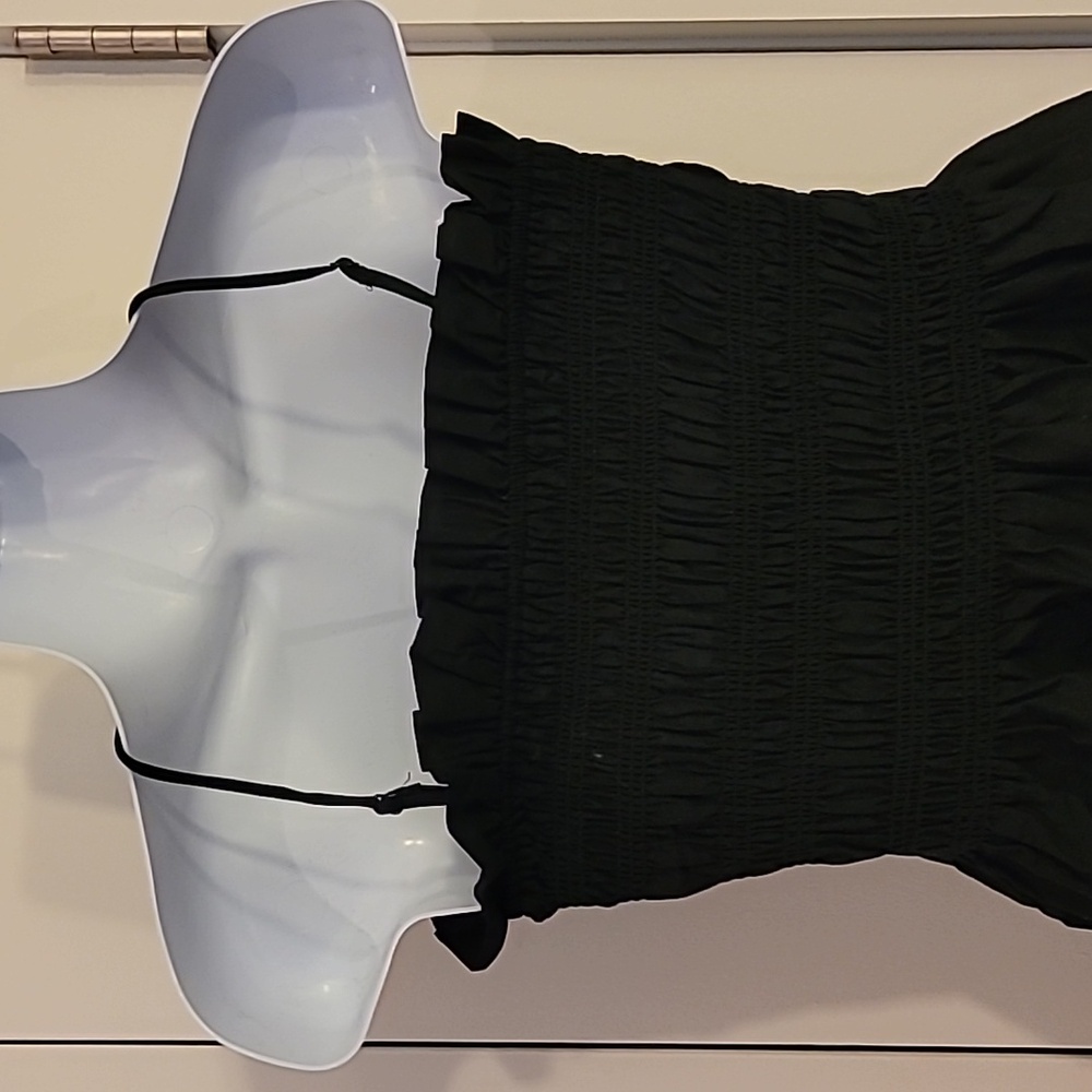 H&M ruched top black dress XS - Picture 4 of 8